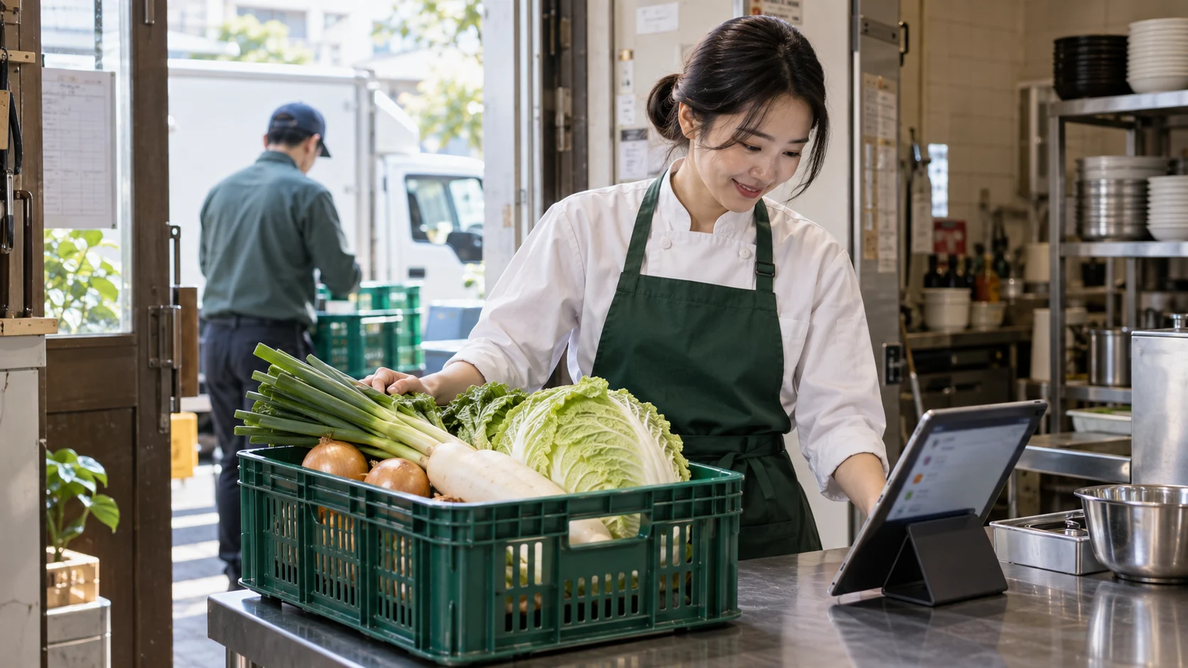 입고 식재료와 주문 내역을 함께 확인하는 조리매장 운영자